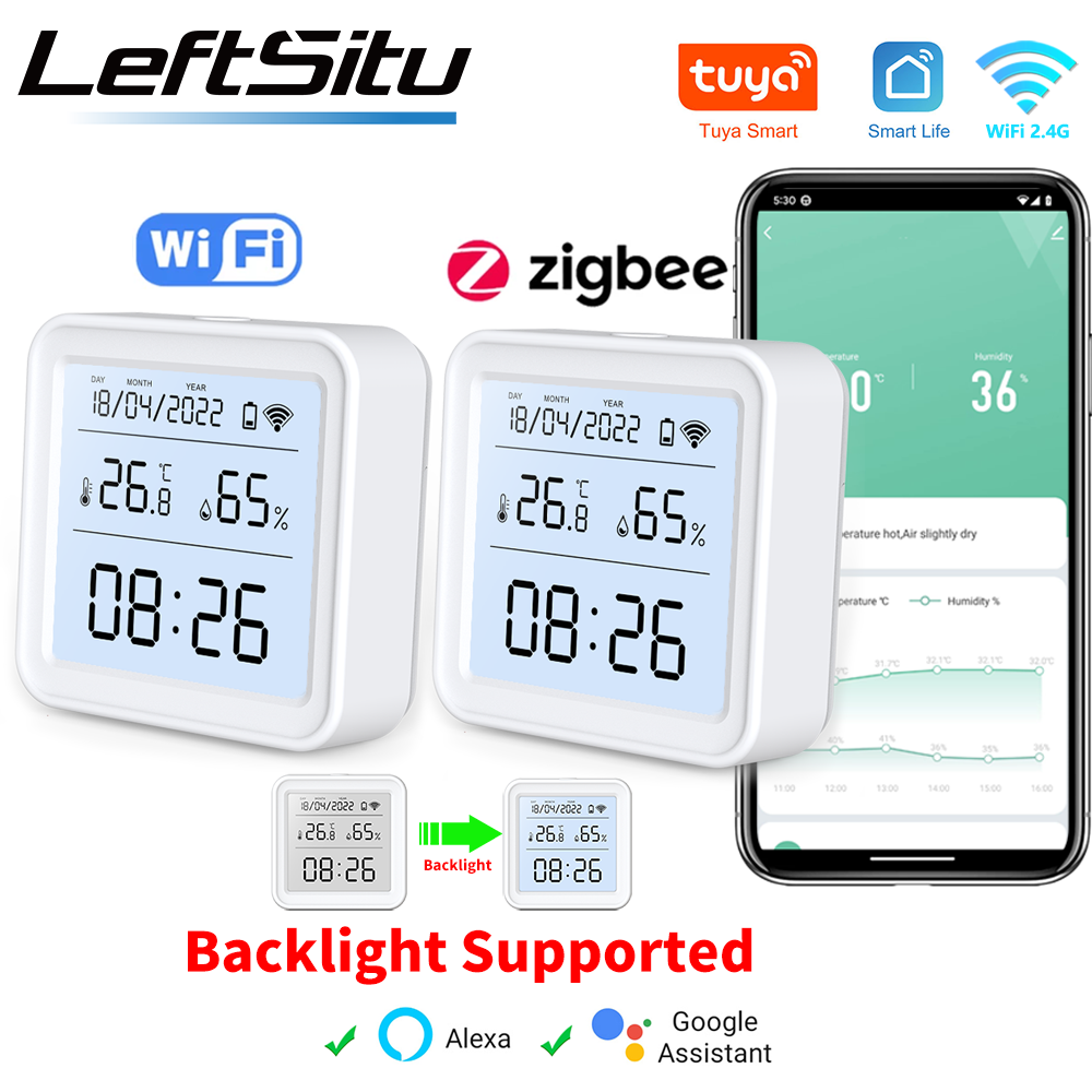 Weather Station Indoor - Tuya Zigbee WiFi Temperatuur-vochtigheidssensor Hygrometer Thermometer