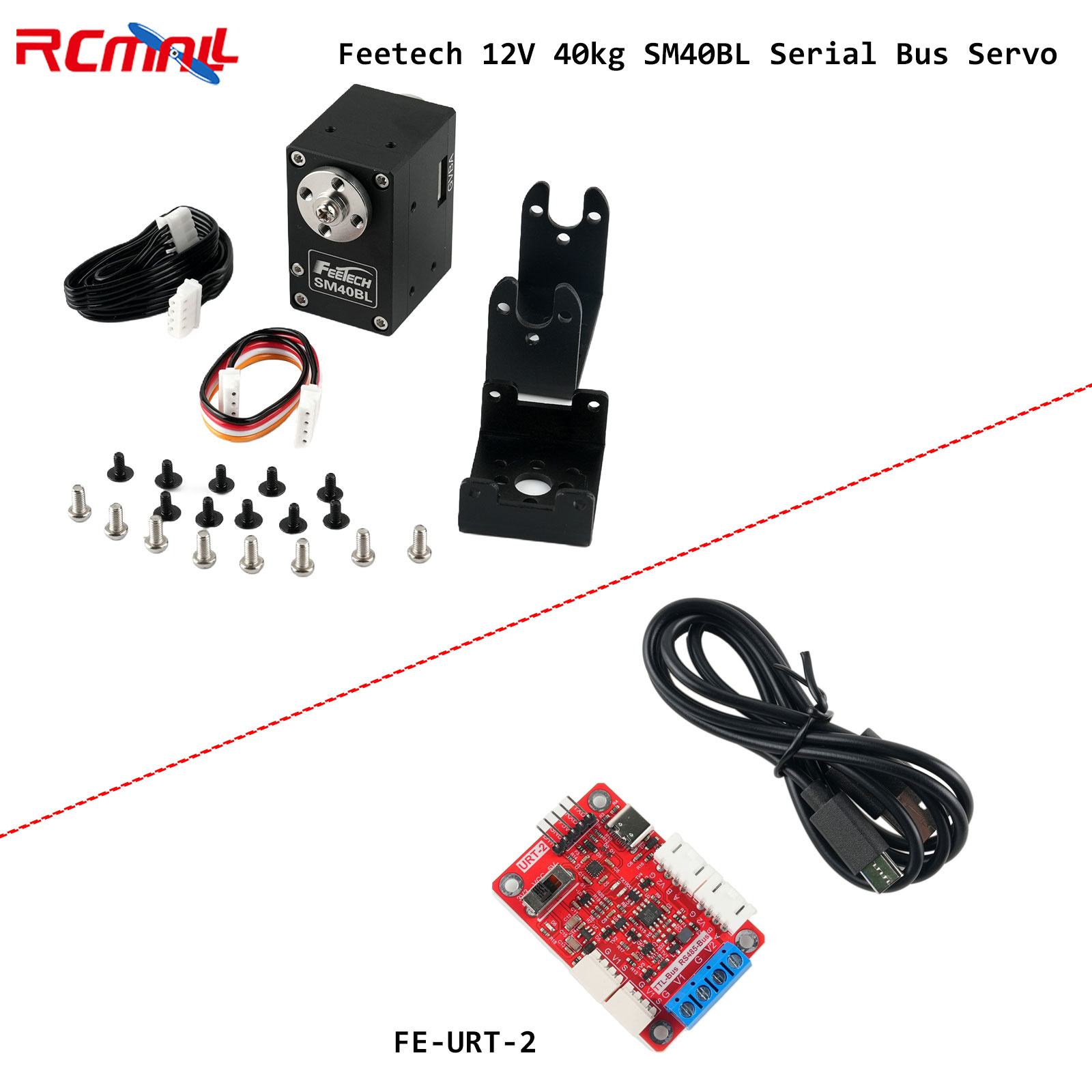 Robot Arm Motor - Feetech 12V 40kg SM40BL Seriële poort
