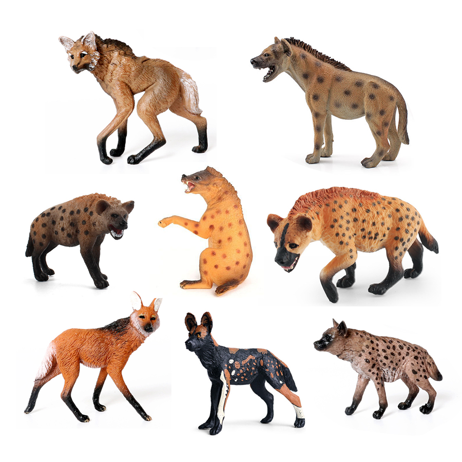 Science Toys - Realistische Plastic Wildlife Hyena, Maned Wolf,