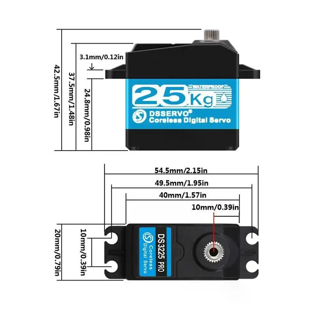 DS3225 Pro 25kg Coreless Digit - Robot Arm Motor recensie en prijs