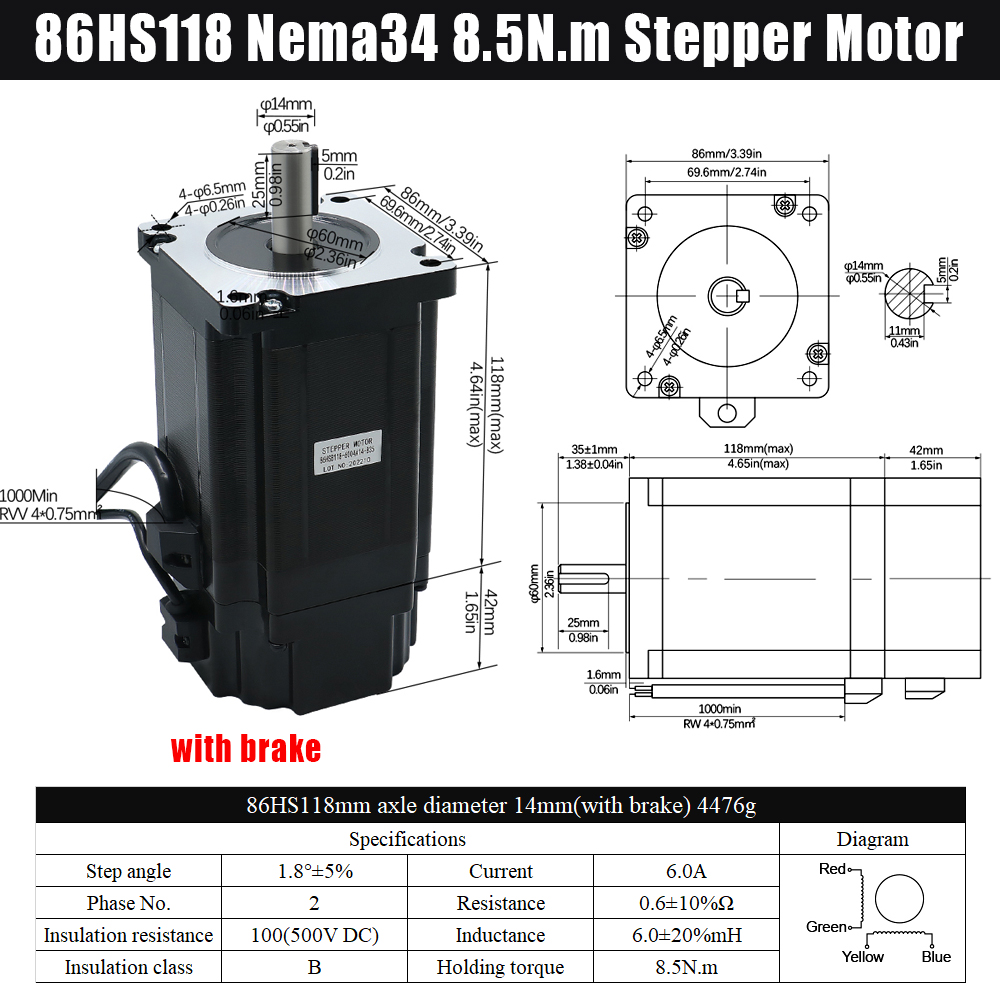 MHCNC Nema34 118mm 8.5Nm Open  - Robot Arm Motor recensie en prijs