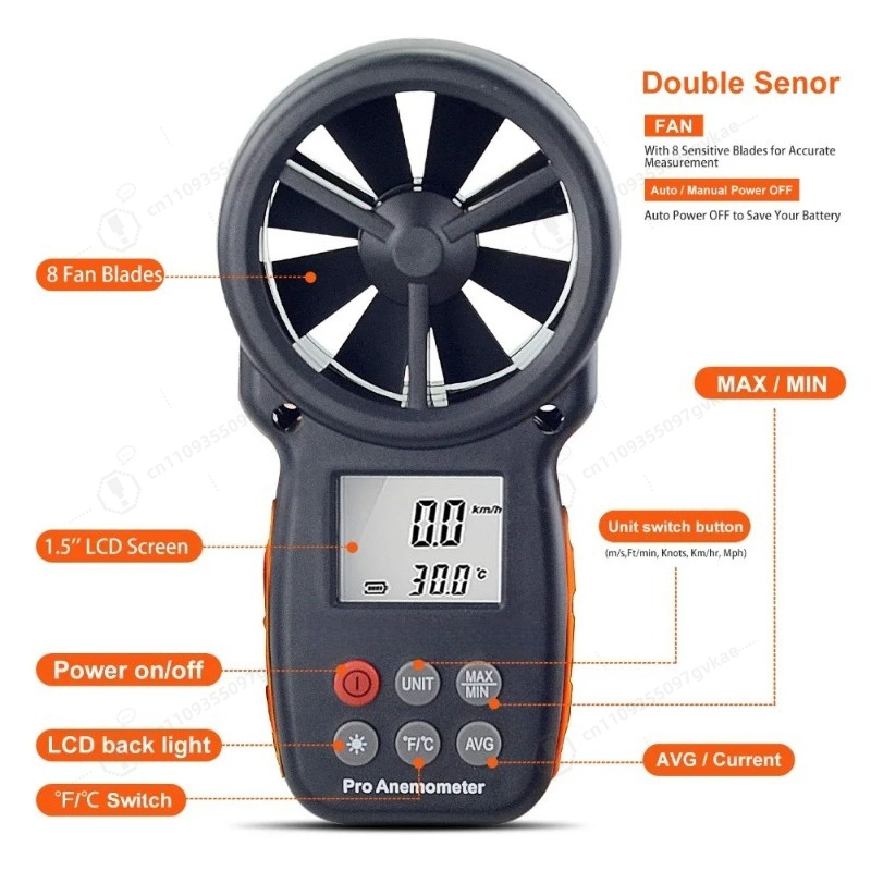 BT-100 digitale anemometer dra - Anemometer Wind Speed recensie en prijs